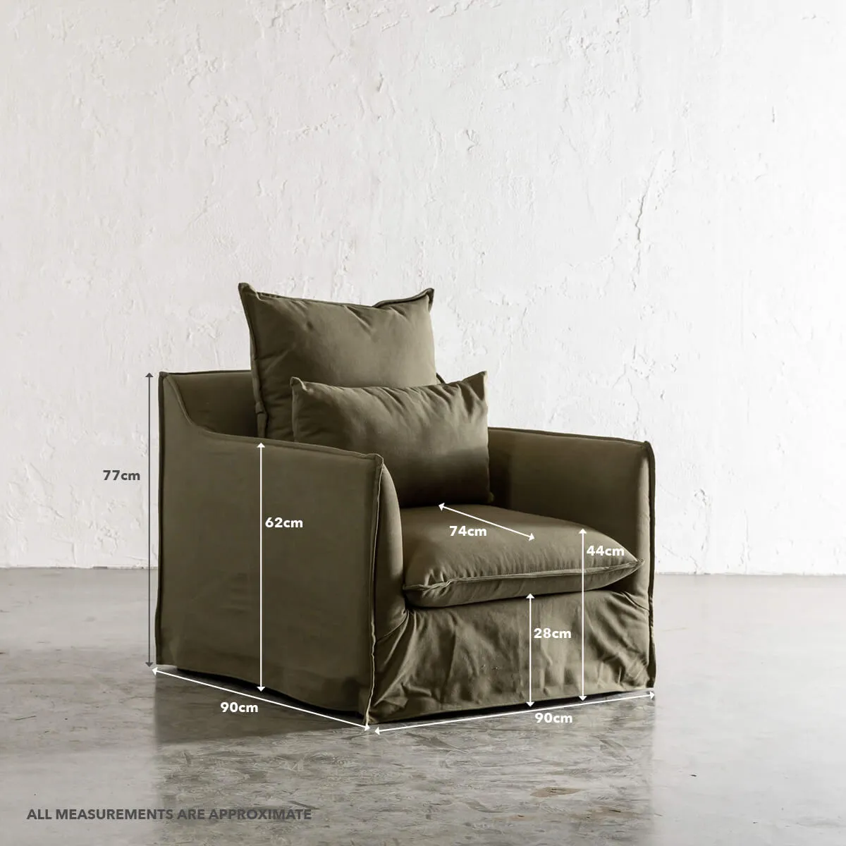 SEVILLA SLIP COVER ARMCHAIR   |  OYSTER LINEN