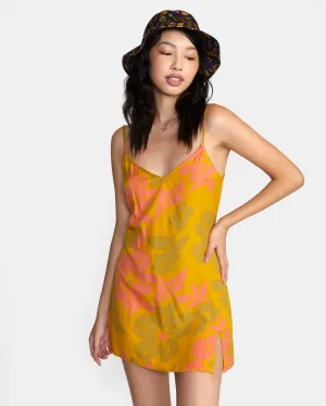 Slip Up Mini Dress - Tawny Gold