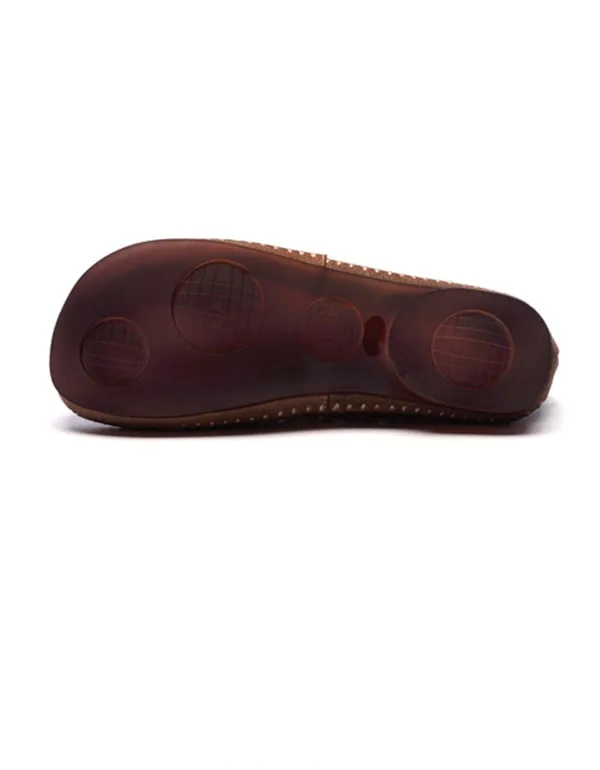 Spring Hollow Handmade Soft Leather Retro Flats
