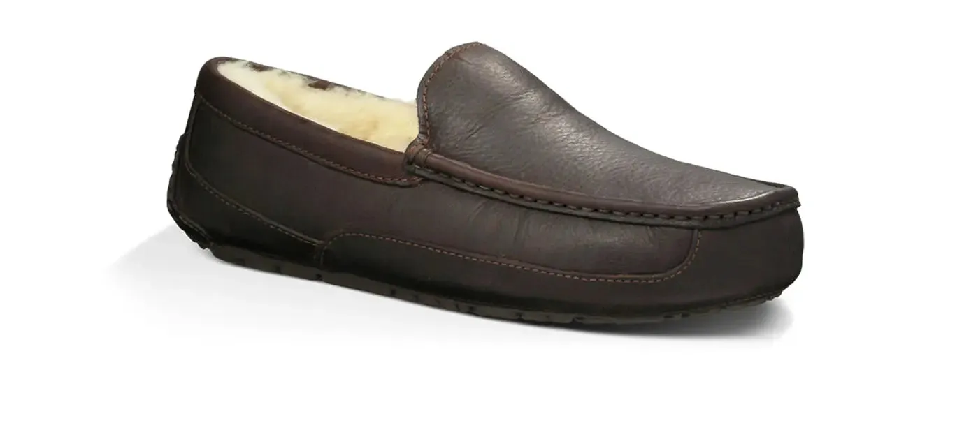 The Mens UGG Ascot (Leather) Slipper  Timeless Style & Everyday Comfort