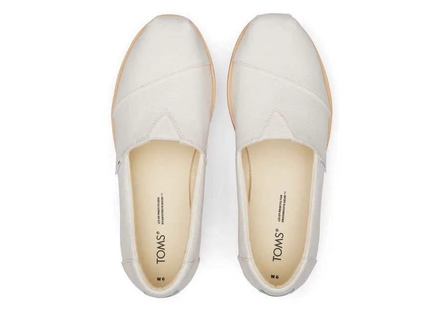 TOMS Womens Alpargata Platform Espadrille - White