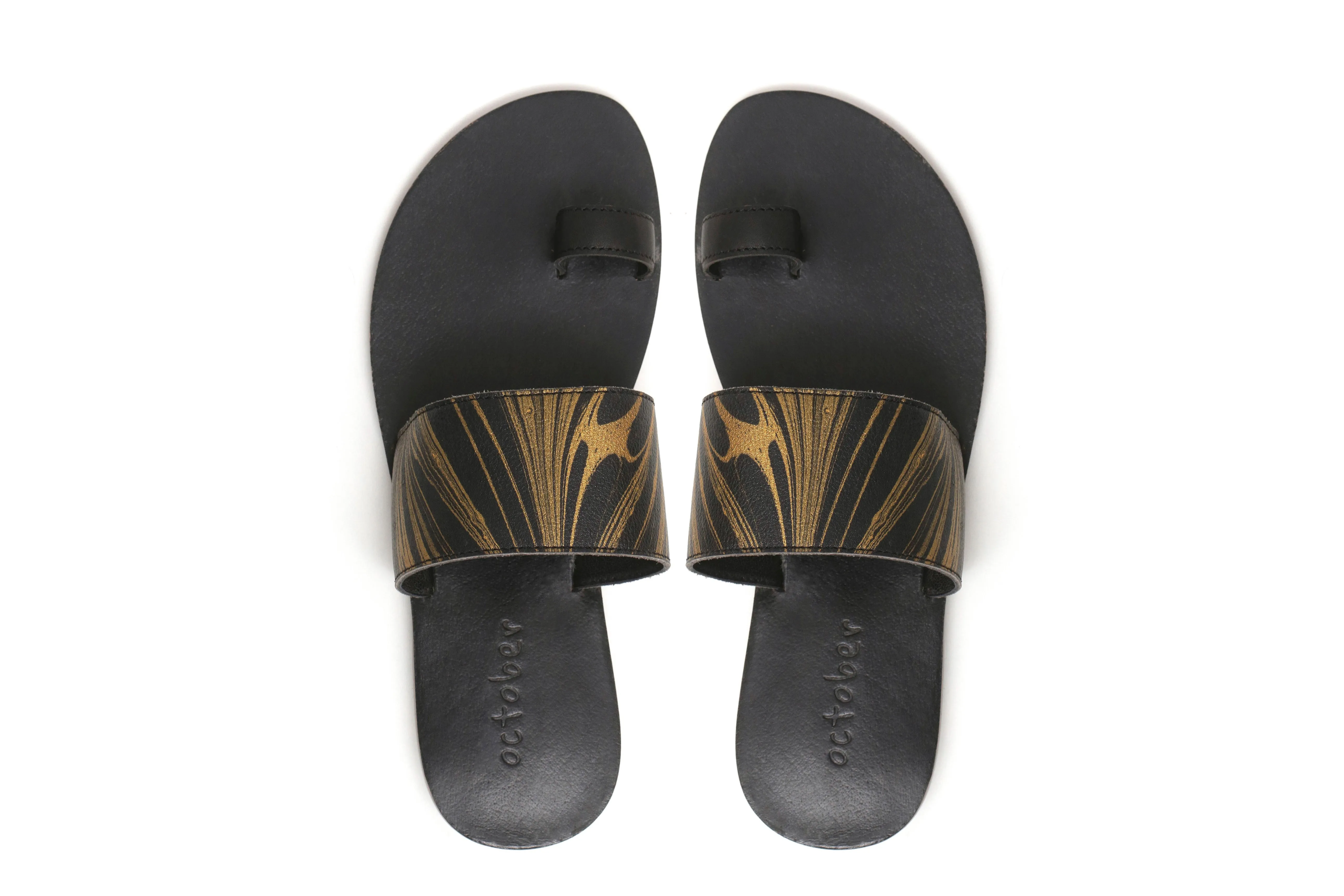 Vanshika Slippers- Black Leather