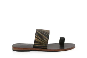 Vanshika Slippers- Black Leather