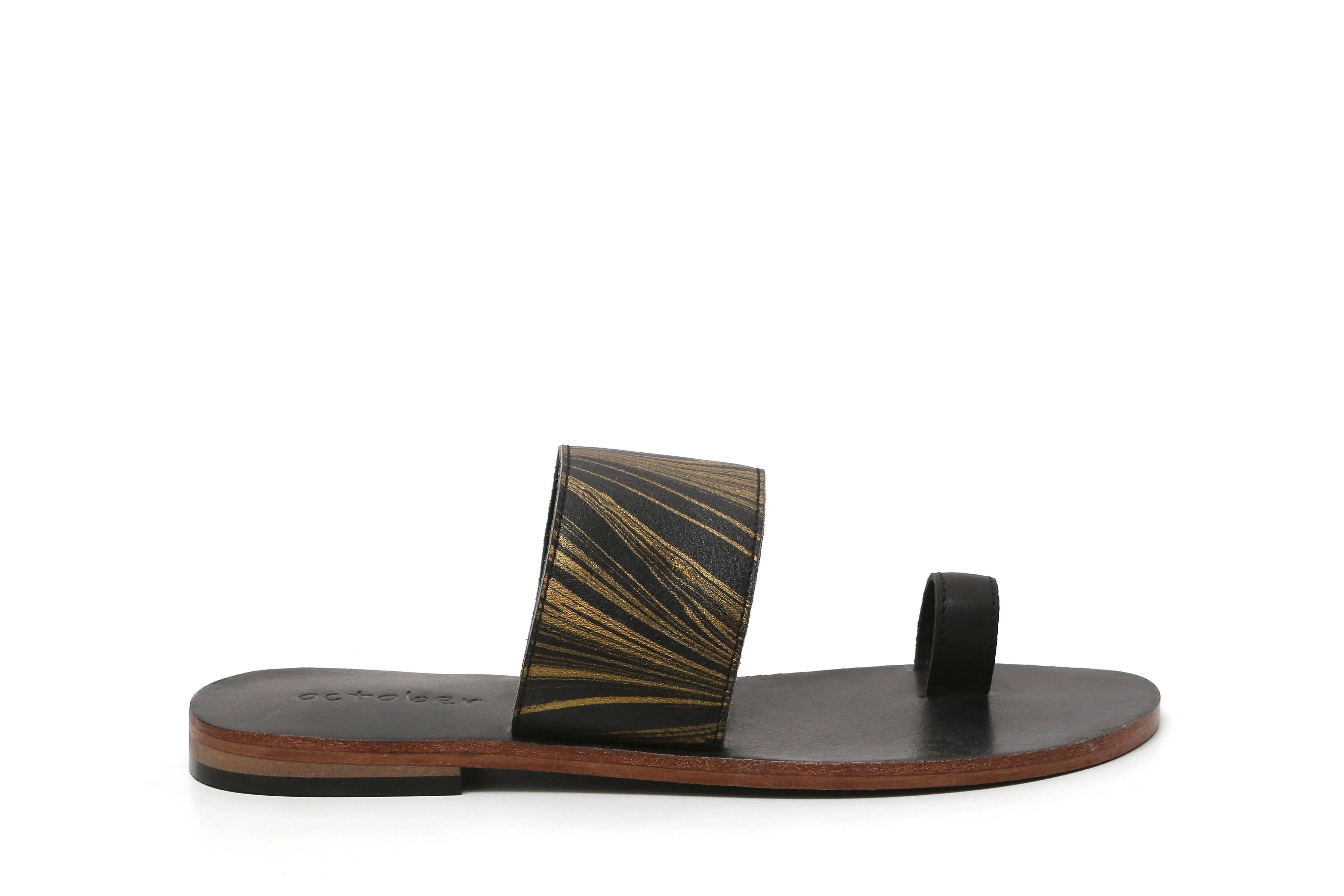Vanshika Slippers- Black Leather