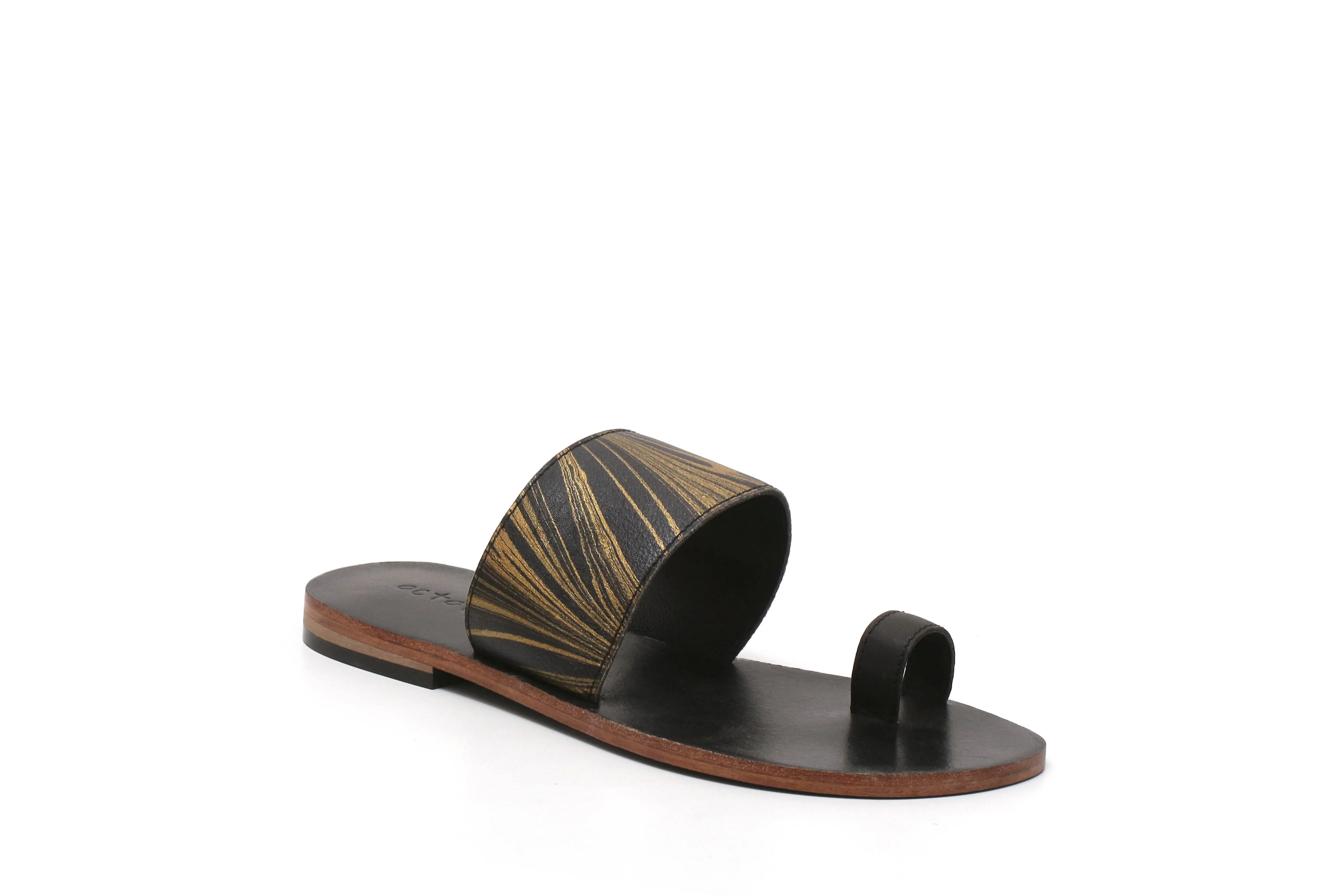 Vanshika Slippers- Black Leather