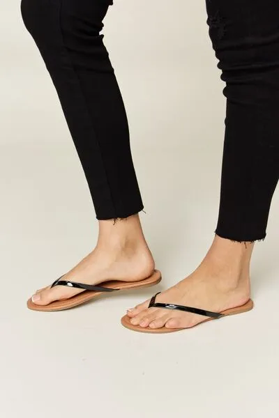 Vegan Leather Open Toe Sandals in Black