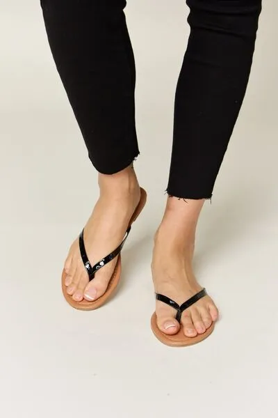 Vegan Leather Open Toe Sandals in Black