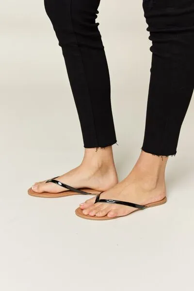 Vegan Leather Open Toe Sandals in Black