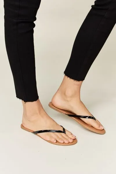 Vegan Leather Open Toe Sandals in Black