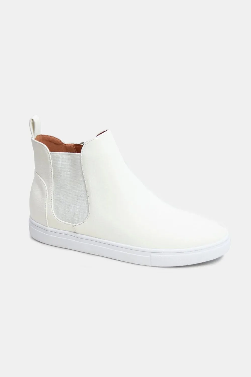 White Vegan Suede Chelsea Sneakers