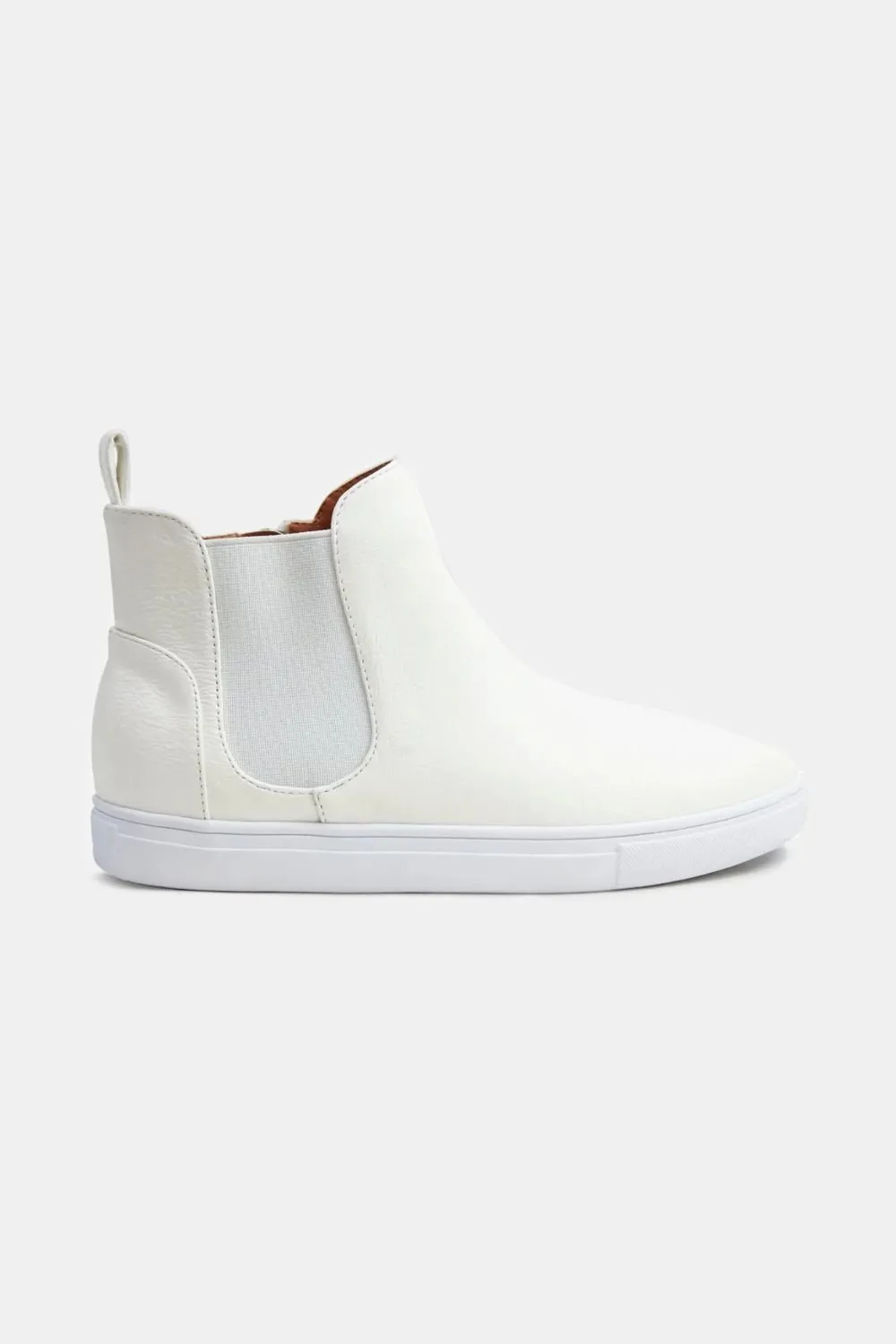 White Vegan Suede Chelsea Sneakers