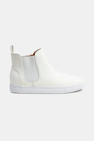 White Vegan Suede Chelsea Sneakers