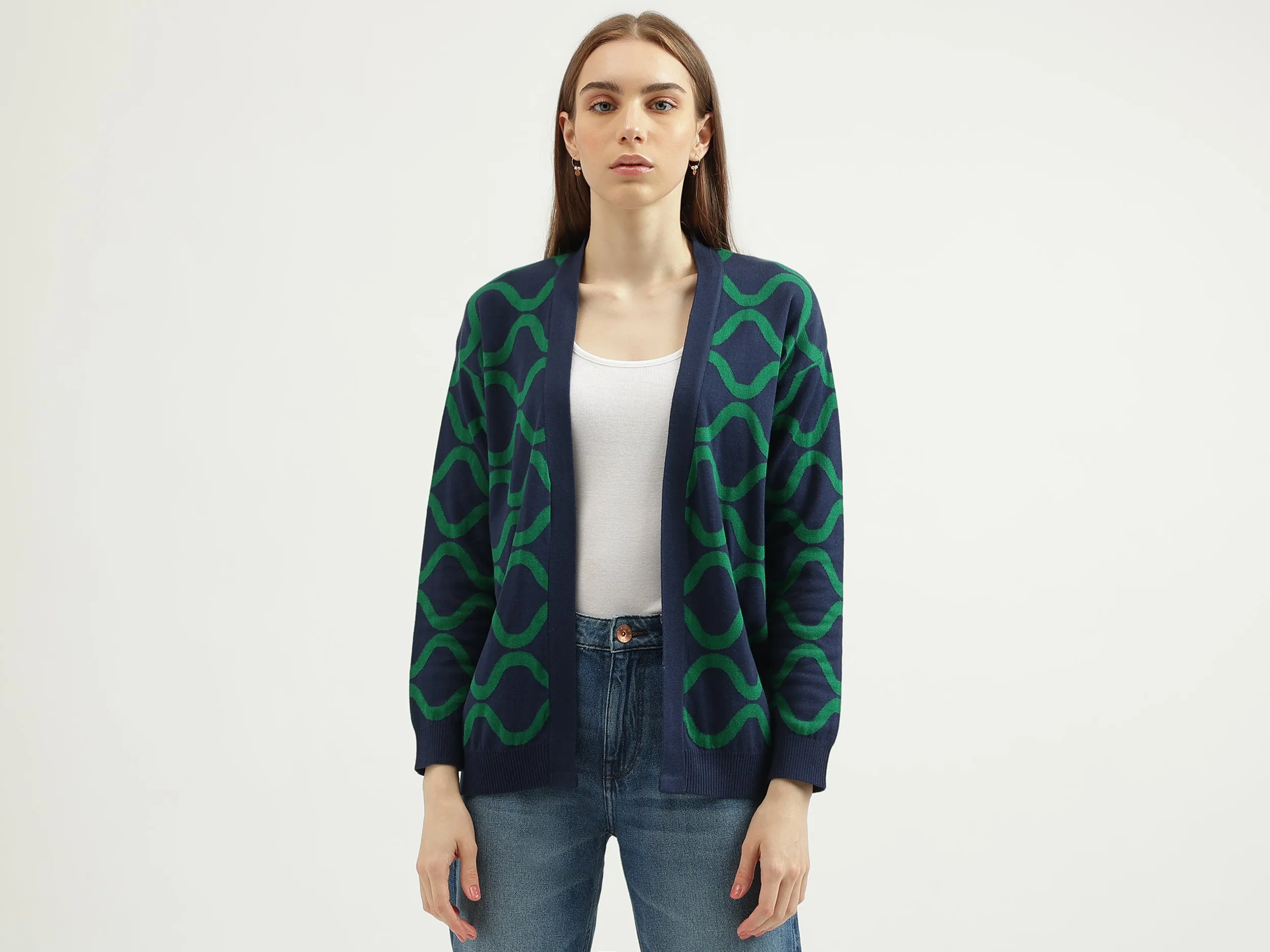 Women's Regular Fit Shawl Neck Knitted Cardigan