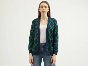 Women's Regular Fit Shawl Neck Knitted Cardigan